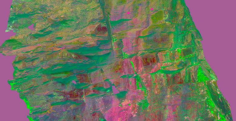 Ortofotografía Abrigo bajo del Cristo, panel 2. Tratamiento DStretch CRGB12.5 hs13 ac