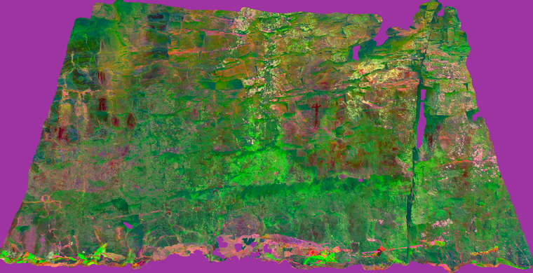 Ortofotografía Abrigo bajo del Cristo, panel 4. Tratamiento DStretch CRGB15 hs10
