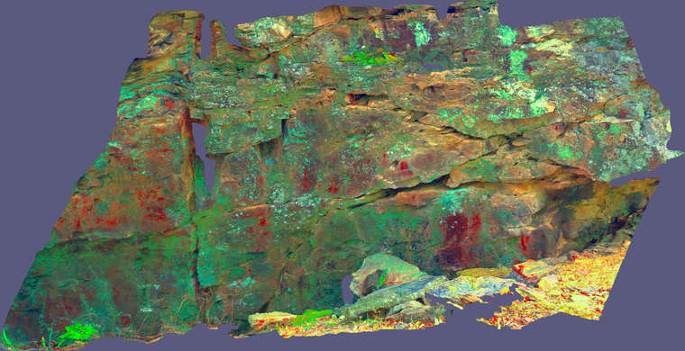Ortofotografía Abrigo bajo del Cristo, panel 5. Tratamiento DStretch LDS10 ac hs16