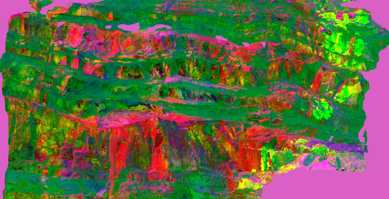 Ortoimagen Canchal de Mahoma I, panel 3. Tratamiento DStretch CRGB15 hs6