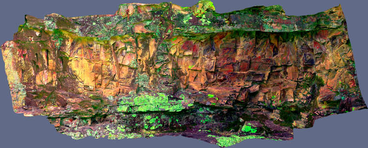 Ortoimagen Canchal de Mahoma III, panel 1. Tratamiento DStretch YDT20 hs13