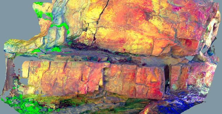 Ortoimagen Canchal de la Pizarra III, panel 1inferior. Tratamiento DStretch LDS 12.5 hs12