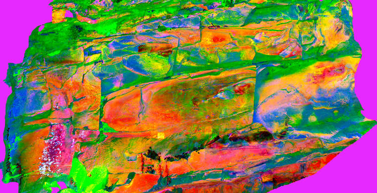 Ortoimagen Canchal de la Pizarra III, panel 3. Tratamiento DStretch CRGB25.