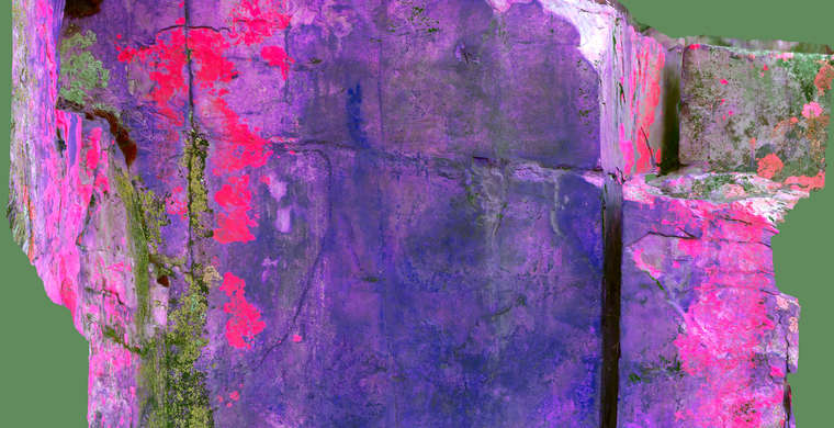 Ortofoto Canchal de la Pizarra IV, panel 2. Tratamiento DStretch LDS12.5  hs250.