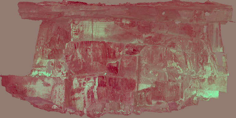 Ortofotografía Canchal de la Pizarra V, panel 1. Tratamiento DStretch YRE7.5 hs31