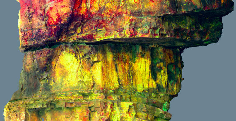 Ortofotografía Canchal del Zarzalon I, panel 1. Tratamiento DStretch LDS15 hs6