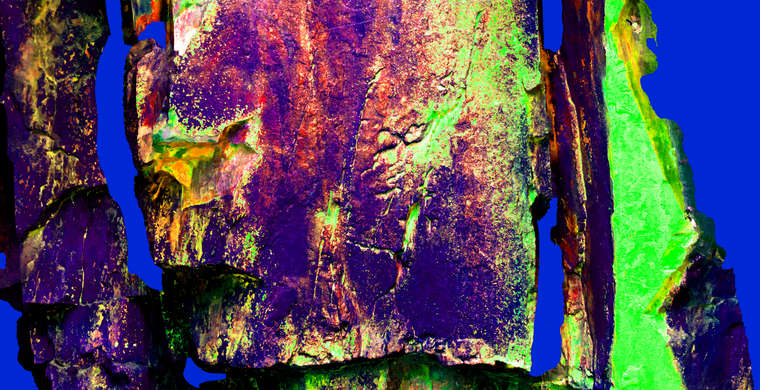 Ortofotografía Canchal del Zarzalón I, panel 2. Tratamiento DStretch LBK25 hs38