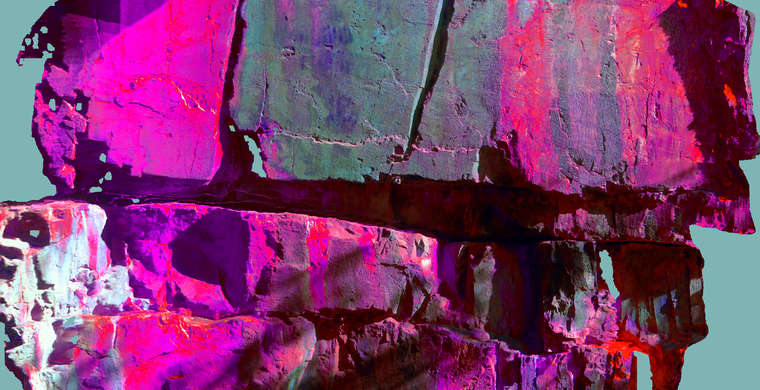 Ortofotografía Canchal del Zarzalón I, panel 3. Tratamiento DStretch YBR20 ca hs286