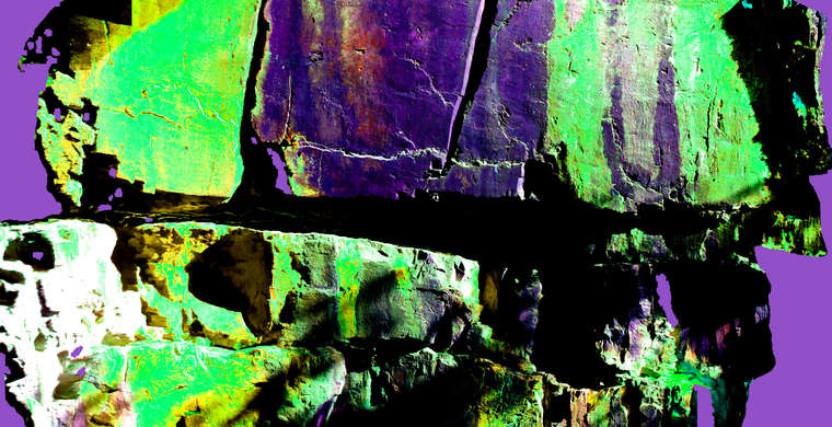 Ortofotografía Canchal del Zarzalón I, panel 3. Tratamiento DStretch YDT50 hs55