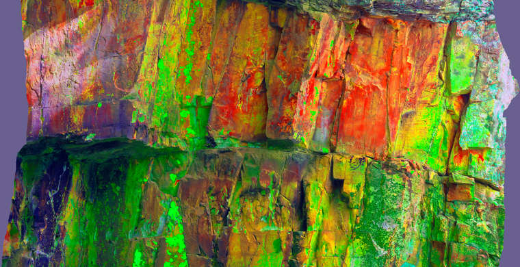 Ortofotografía Canchal del Zarzalón I, panel 6. Tratamiento DStretch YDS15 hs29