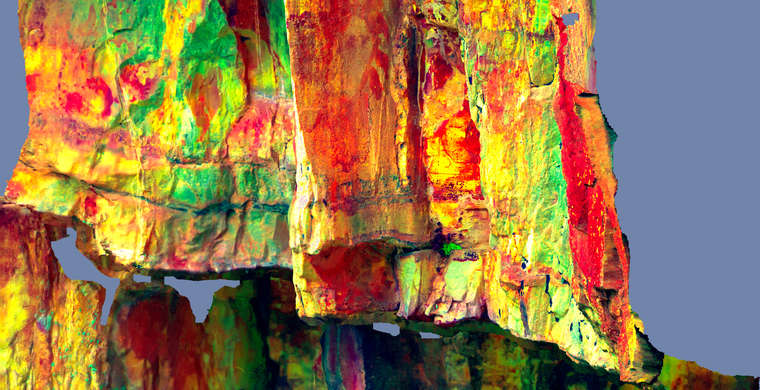 Ortofotografía Canchal del Zarzalón II, panel 1. Tratamiento DStretch LDS15 hs3 ac