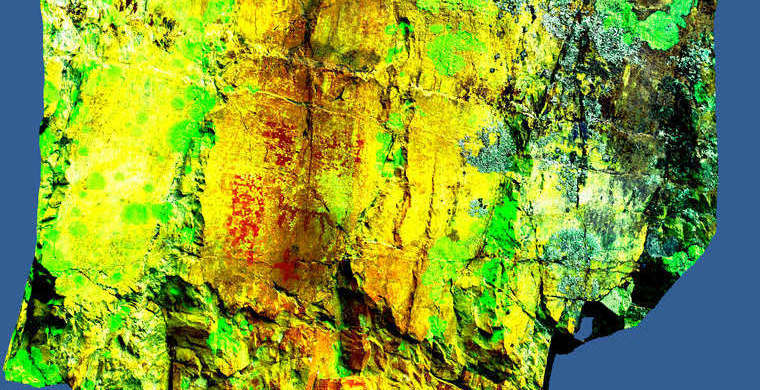 Ortofotografía Canchal del Zarzalón II, panel 4. Tratamiento DStretch LDS20 hs26 tc8324 g64