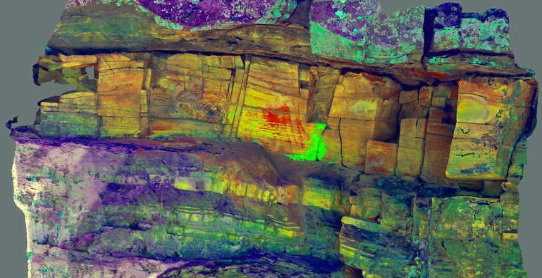 Ortofotografía Canchal del Zarzalón III, panel 1. Tratamiento DStretch LDS10 hs27