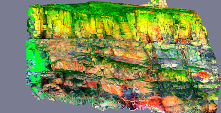 Ortoimagen Canchal del Zarzalón IV, panel 1. Tratamiento DStretch YDS12.5 hs36