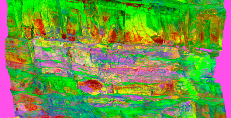Ortoimagen Canchal del Zarzalón IV, panel 2. Tratamiento DStretch crgb15 hs16 tc7973g57