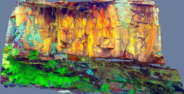 Ortoimagen Canchal del Zarzalón VI, panel 3. Tratamiento DStretch LDS15 hs9