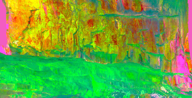 Ortoimagen Canchal del Zarzalón VI, panel 2. Tratamiento DStretch CRGB12.5 hs21 tc10373 g65