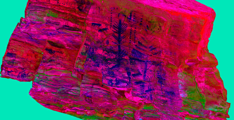 Ortofotografía Canchal de las Torres I, panel 3. Tratamiento DStretch CRGB20 hs249