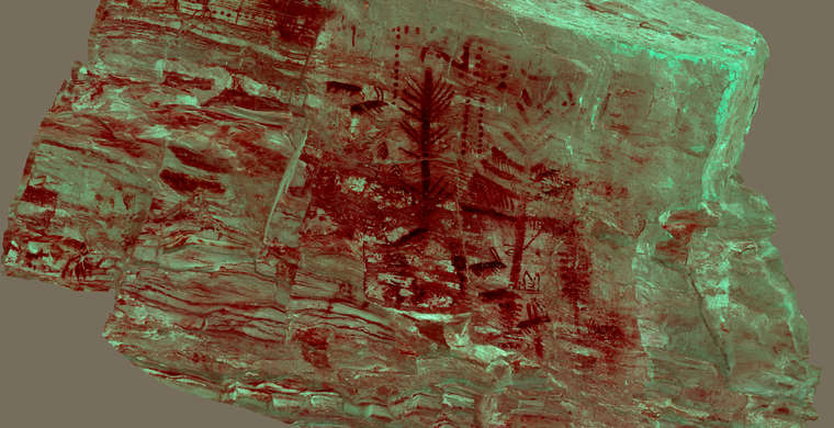 Ortofotografía Canchal de las Torres I, panel 3. Tratamiento DStretch YRE15