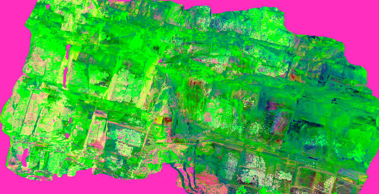 Ortofotografía Canchal de las Torres I, panel 1. Tratamiento DStretch CRGB15 hs16