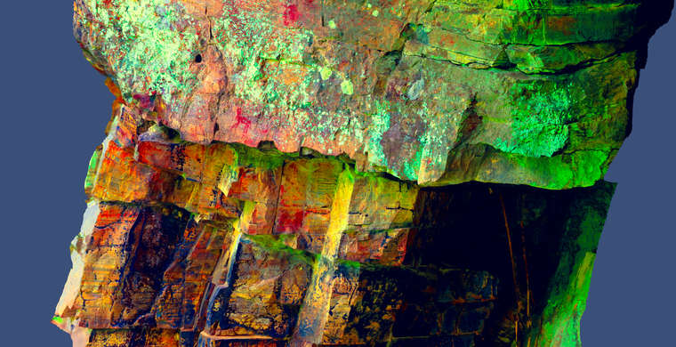 Ortofotografía Canchal de las Torres II, panel 4. Tratamiento DStretch LDS15 hs9