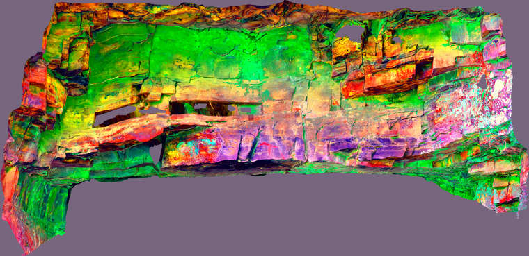 Ortofotografía Canchal de las Torres II, panel 5. Tratamiento DStretch YDS15 hs36 tc8676 g46