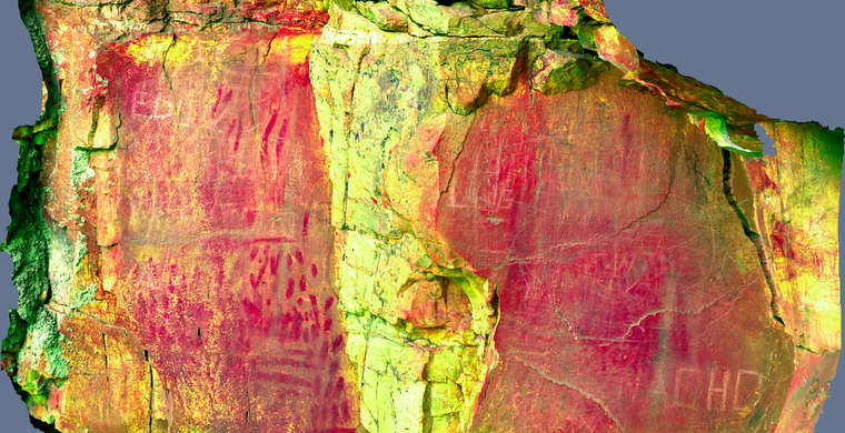 Ortoimagen Cueva del Cristo, paneles 1 y 2. Tratamiento DStretch LDS10