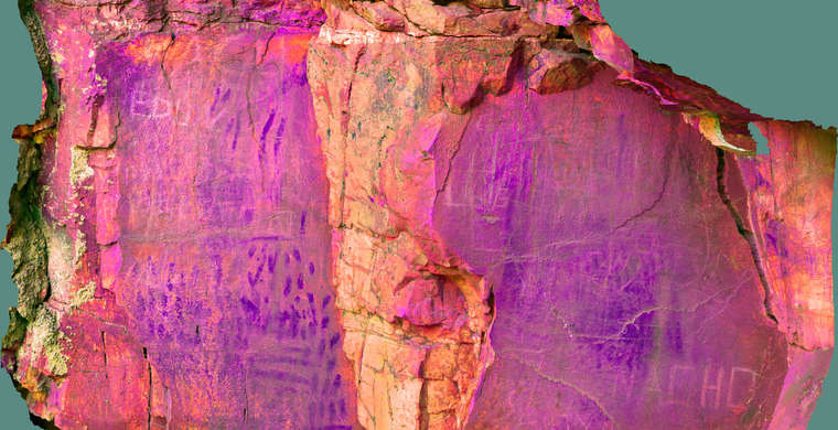 Ortoimagen Cueva del Cristo, paneles 1 y 2. Tratamiento DStretch LDS12.5 hs320