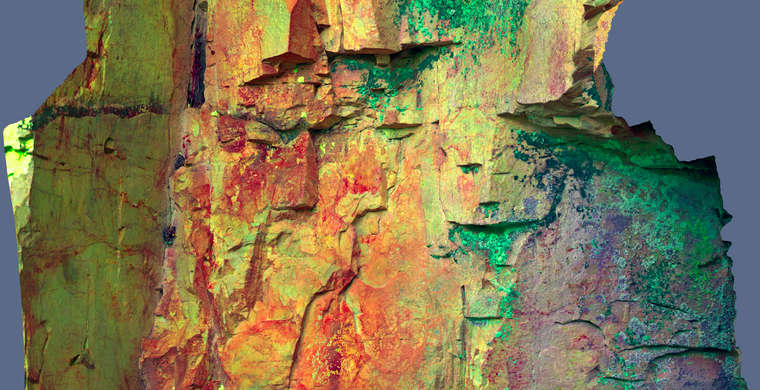 Ortoimagen Cueva del Cristo, panel 9. Tratamiento DStretch LDS12.5 hs6