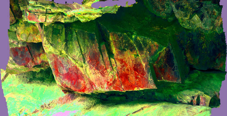 Ortoimagen La Palla I, panel 3. Tratamiento DStretch YDT25 hs302
