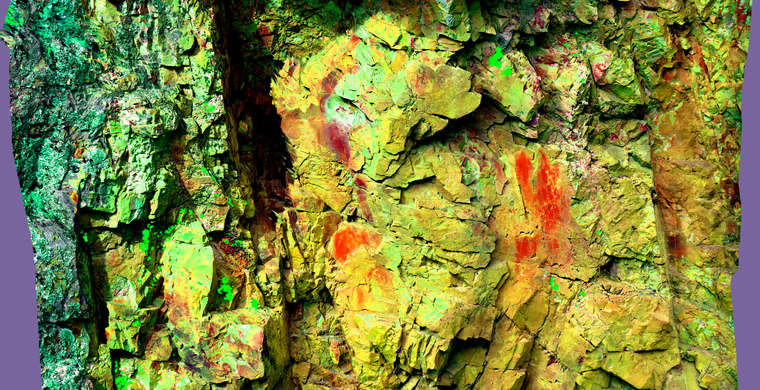 Ortoimagen La Palla II, panel 1. Tratamiento DStretch YDT25 hs36