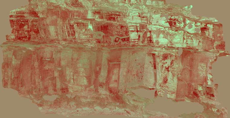 Ortofotografía Canchal de la Villita / Acerones, panel 5. Tratamiento DStretch YRE10