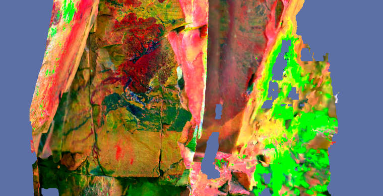 Ortoimagen Lera III, panel 3. Tratamiento DStretch YDS20 hs16