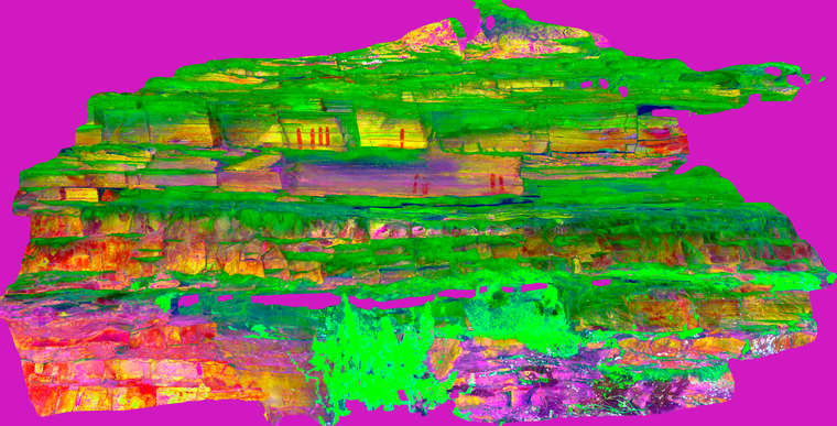 Ortoimagen Lera III, panel 1. Tratamiento DStretch CRGB15 hs16
