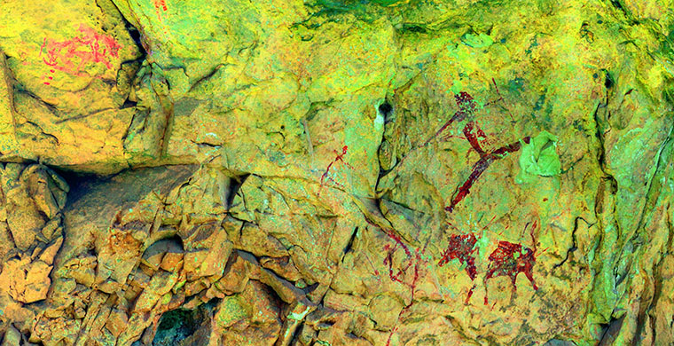 Sector izquierdo, panel 1 de Mas d'en Josep, falso color.