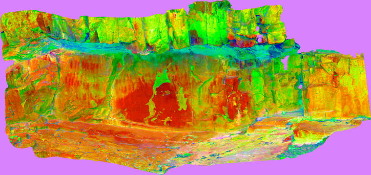 Ortoimagen Majadilla de las Torres II, panel 2. Tratamiento DStretch CRGB15 hs13