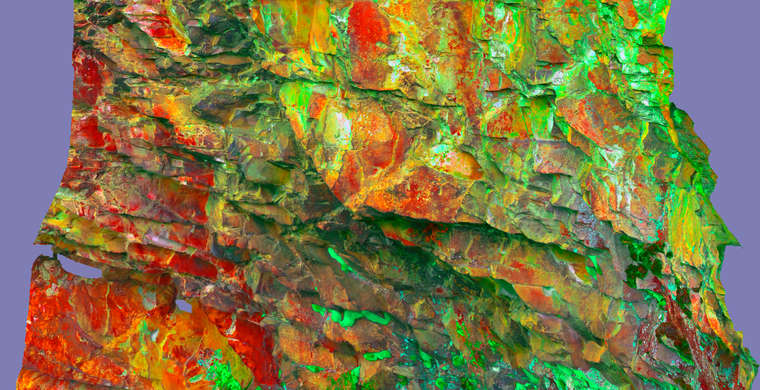 Ortoimagen Risco del Ciervo, panel 3. Tratamiento DStretch YBR29 hs29