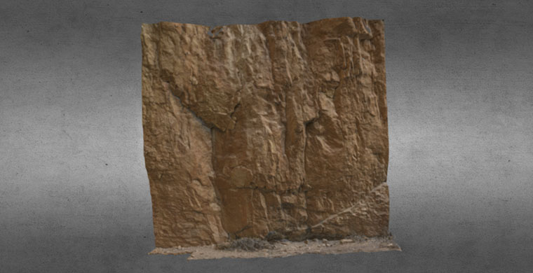 Modelo 3D del Cingle dels Tolls del Puntal, color real.