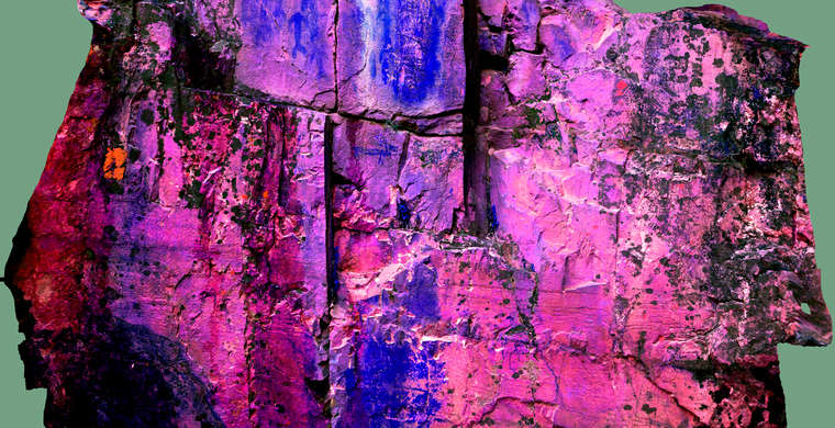 Ortoimagen Umbría del Cristo, panel 1. Tratamiento DStretch YDT25 hs268