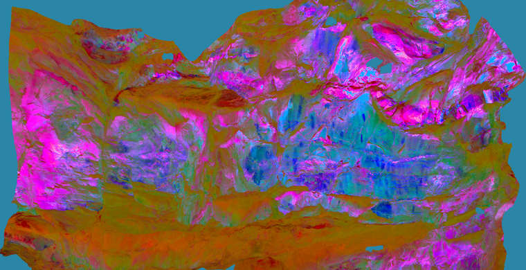 Ortoimagen Umbría del Cristo, panel 6. Tratamiento DStretch CRGB15 hs259